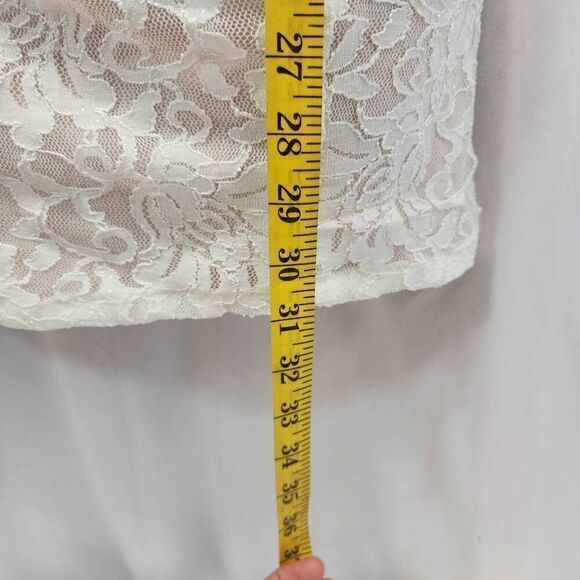 NIGHTWAY Womens Size 12 Ivory Stretch Cold Shoulder Short Dress Q5 - Picture 5 of 8